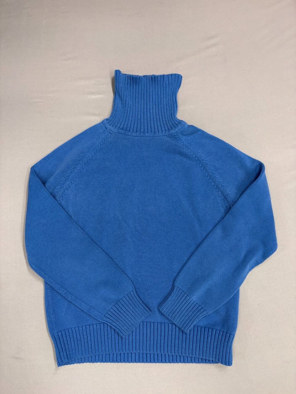 Pria Grey Turtleneck Sweater Blue Size Large Cotton